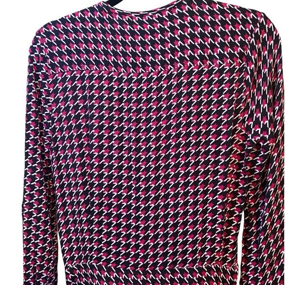 Equipment Magnolia Banded Drop Waist Houndstooth Print Midi Dress Size 2 - Picture 8 of 16